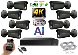 Monitorrs Security 4K IP 8 kamerový set 8 Mpix GTube (6379K8)